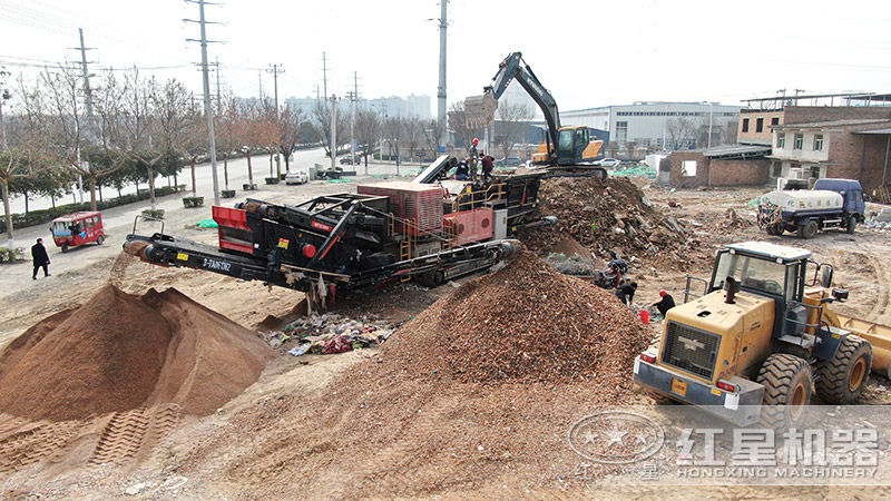 移動型砂石生產線作業現場